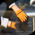 SRSAFETY orange nappy liner palm coated crinke latex winter glove